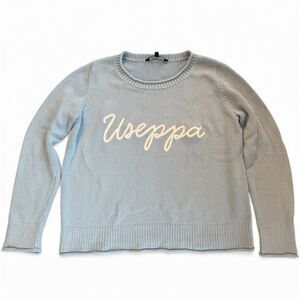 Duffield Preppy Lane Heirloom Cotton Women's Useppa Light Blue Sweater Sz M